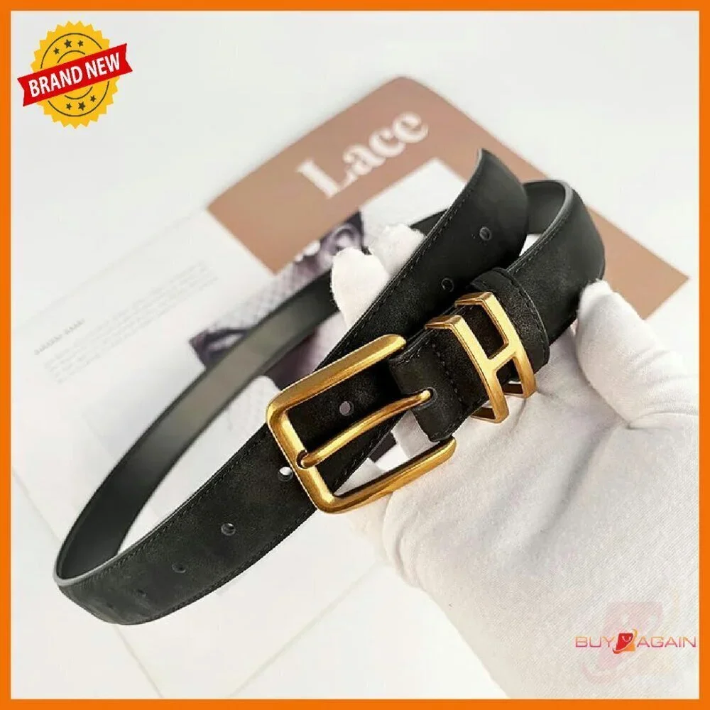 Genuine Suede Leather Belt Women's Skinny Belt for Jeans Pants Dresses